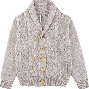 Baby Toddler Boys Cardigan Oatmeal Shawl Sweater with Colorful dots Wearinside